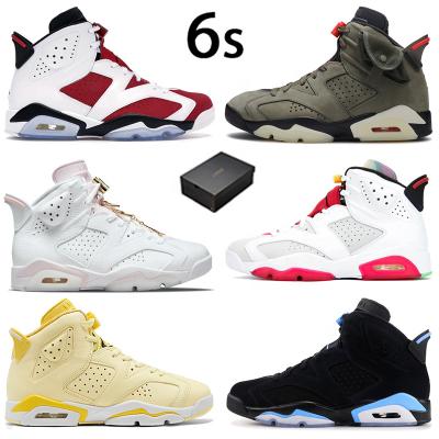 China Cushioning Basketball Shoes Sneakers 6 Fashion OG AJ 6 Retro 6s Olive Hare Retro Gold Carmine High Quality Mid Blue Men Women Retro for sale