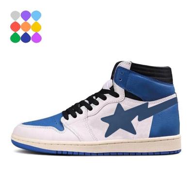 China Damping Newest Retro 1 AJ 1s Gray Legend Basketball Shoes Mens Womens High Quality Cool Gray Bred Blue Sneaker for sale