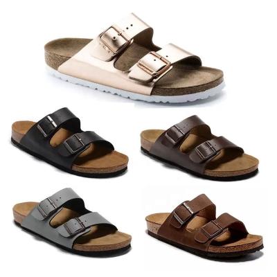 China 2022 Arizona New Summer Beach Cork Casual Buckle Recyclable Slipper Sandals Double Clogs Sandalias Women Men Slip On Flip Flops Flats Shoes for sale