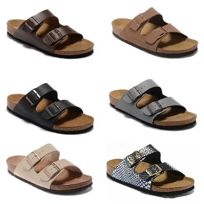 China Arizona MULE SEASIDE Men Women Designer Shoes Luxury Slide HOT Fashion Recyclable Summer Wide Flat Slippery Thick Sandals Cork Slipper F for sale