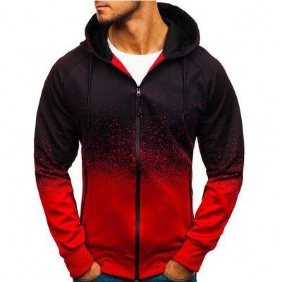 China QUICK DRY Mens Casual Hoodie Jacket With Zipper Pockets XL Gradient Sweater Jacket Jogging Mens Sportswear for sale