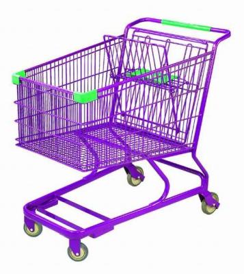 China Steel Wire Metal Grocery Cart , Metal Shopping Cart With Wheels High Utility for sale