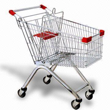 China 180 Litres Volume Grocery Store Shopping Cart  Flat / Travelator Caster Anti Skid for sale