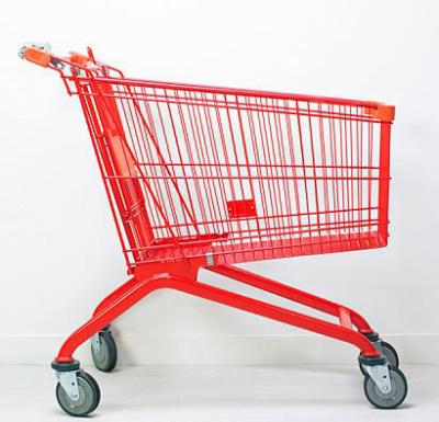 China Warehouse Grocery Store Shopping Cart 1015X590X1035mm Rear Fence Protection for sale