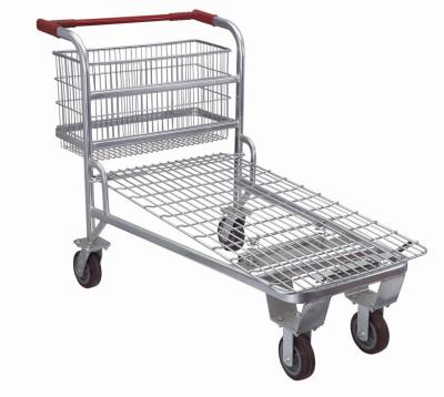 China Easy Wheels Shopping Cart , Market Shopping Trolley With Flat Travelator Castor for sale