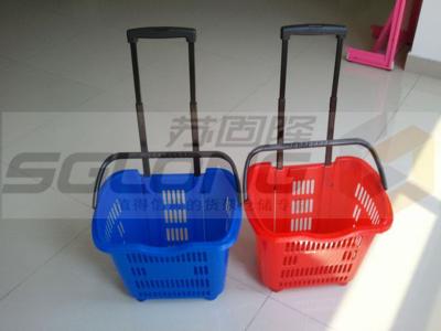 China Yellow Green Folding Shopping Basket Sturdy Skid Proof For Retail Store for sale