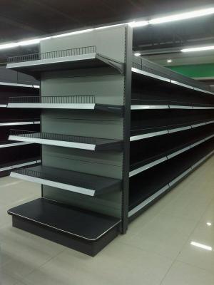 China Modular Supermarket Shelving Systems Flexible Combination Corrosion Protection for sale