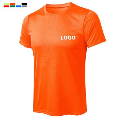 China Anti-Wrinkle Custom Logo White Breathable Fitness Sportswear Quick Dry Running Round Neck Plus Size Men's T-shirts for sale