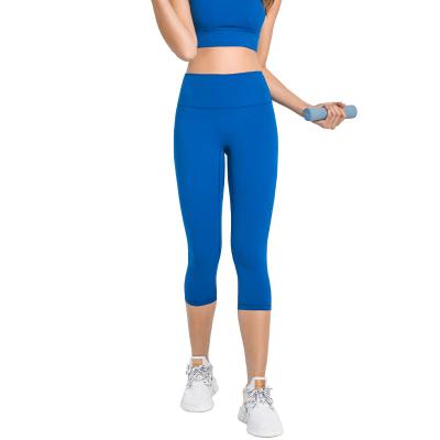 China High Quality Breathable Blue Klein Capris Panties And Bra Sets High Butt Lift Waist Yoga Pants Skinny Gaiters For Women for sale