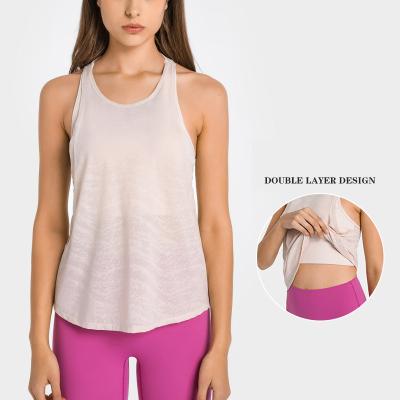 China Pink Mesh Double Layer Yoga Breathable Sportswear High Strength Shockproof Sportswear Sexy Quick Dry Custom Logo Gym Wear Female for sale