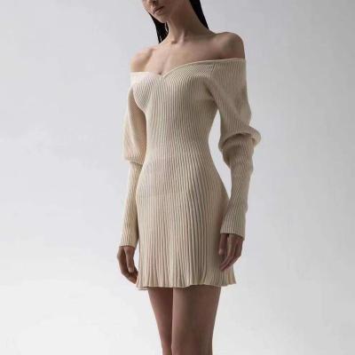 China Reliable Green Anti-Static Rib Knit Sweater Bodycon Dress //Quality Autumn Winter Basic Knitted Sweater Women's Dress for sale