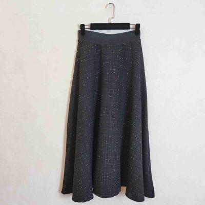 China Women's Casual Christmas Long Skirt Anti-Static Borders Gold Thread Plaid Winter Black Boheme Maxi Winter A Line Skirt for sale