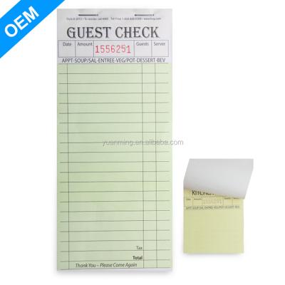 China NCR Paper Design OEM Guest Checkout Server Order Book Specific Form Invoice for Restaurant and Hotel for sale