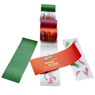 China Restaurant And Hotel Printed Paper Napkin Wrap Strips Roll For Flatware for sale