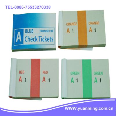 China paper & Small Cardboard Check Ticket Book for sale