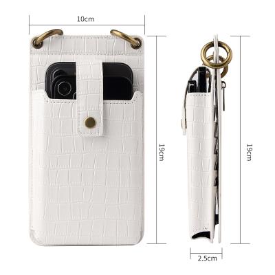 China Multifunctional Cross New Waterproof Mobile Phone Lady Bags - Euro Retro Body Vertical Coin Mini Shoulder Crocodile Pattern Purse for sale