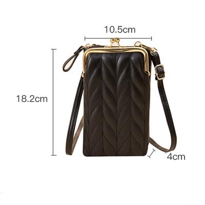 China New Mobile Phone Bag Waterproof Female Korean Fashion Multifunctional Cross - Pure Color Single Body Shoulder Zipper Mini Wallet for sale