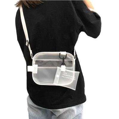 China Korean Single Messenger Frosted Transparent Waterproof Sling Bag Crossbody Shoulder Small Square Beach Bag for sale