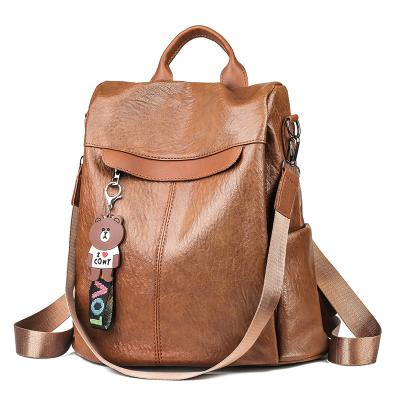 China Wholesale Custom Cheap Hot Fashion Ladies Large Capacity Anti-theft Style PU Leather Feminine Ladies Anti-theft Backpack Personalized Bagpack for sale