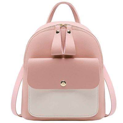 China Pink Women Small Shoulder Handbags Multifunctional PU Mini Bag Simple Fashion Female Anti-theft Backpack For Little Girls for sale