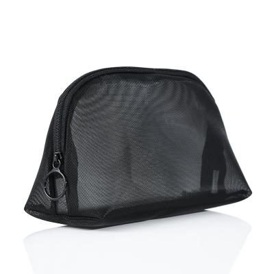 China High Quality Envases Portable Nylon Toiletry Bag Zipper Cosmetic Bags Mesh Personality Shell Shape Travel Clear Cosmetic Bags With Handle for sale