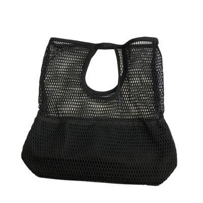 China High Quality Custom Fashion Canvas Casual Simple Folding Cavity Out Women Tote Beach Bag Mesh Big Net Handbag Clear for sale