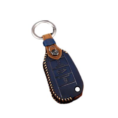 China Vintage Creative Fashion Style High Quality England Crazy Horse Men Women Accessories Mini Protective Shell Car Key Leather Case for sale