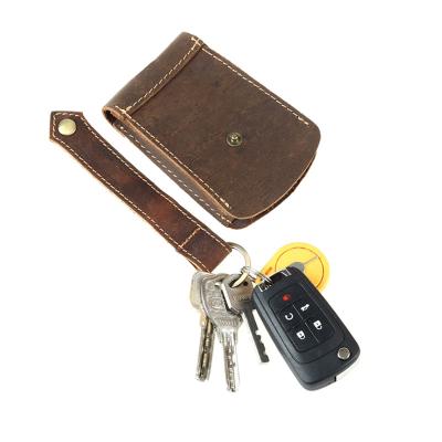 China High Quality Genuine Leather Master Key Ring Housekeeper Bag Retro Fashion Wallet Car Key Holder Bag Package Button Belt for sale