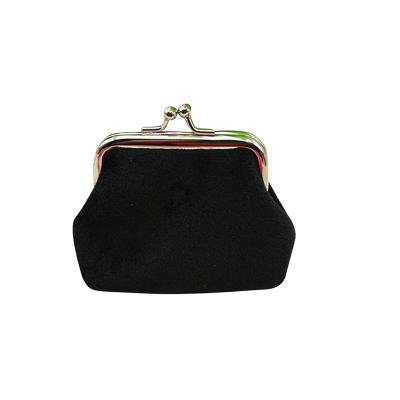 China Antique High Quality Vintage Mini Wallet Hasp Solid Candy Color Suede Cotton Fabric Extra Coin Purse Small for sale