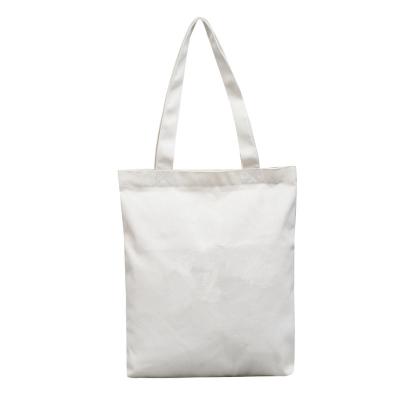 China Large Canvas Eco-Friendly Foldable Bag White Casual Eco-Friendly Cotton Tote Bag Zipper Shopping Bag for sale