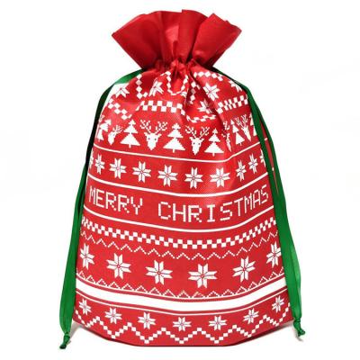 China Small Logo Woven Drawstring Bag Christmas Gift Pouch Non Custom Shopping Reusable Eco-Friendly Promotional Eco-Friendly Storage for sale