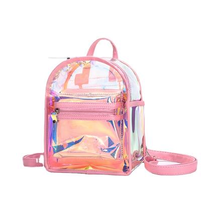 China Fashion Anti-theft Waterproof Transparent Casual Shoulder Cross - Body Cute Laser PVC Backpack For Teenage Girls Holographic Backpack for sale