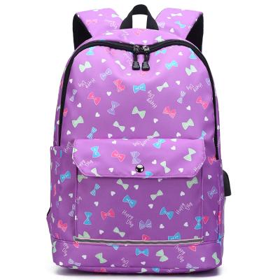 China Leisure Travel Waterproof Outdoor Waterproof Notebook Backpack Female Student Schoolbag Teenage Collage Rechargeable Backpack for sale