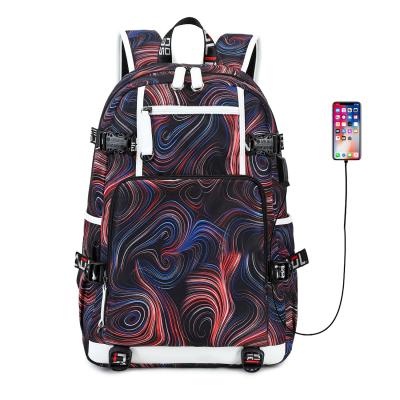 China With USB Design Personality High Quality Casual Schoolbag Laptop Bags Waterproof Men's Backpack for sale