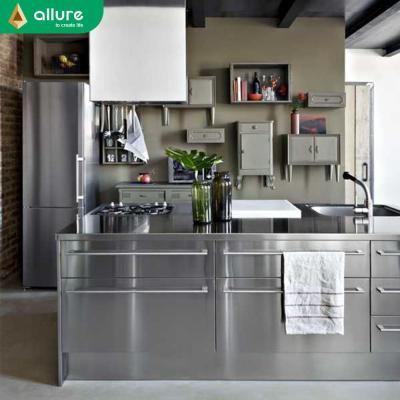 China Durable Appeal Modern L Shaped Kitchen Stainless Steel Cabinet Furniture for sale