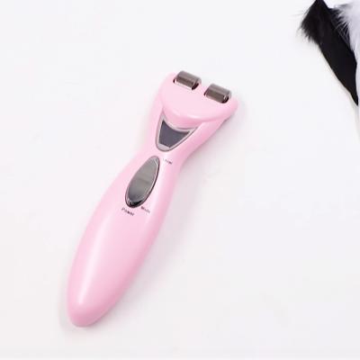 China 2021 Digital LCD Screen Skin Care Pink Girls Beauty Peel Off LED Microcurrent Ice Roller EMS Facial Lifting Roll Facial Massager for sale