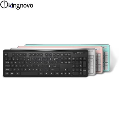 China 2021 New Ultra Thin Wireless Keyboard Mouse Combos 2.4G Notebook Desktop Computer Mute Colorful Chocolate Keys Keyboard for sale