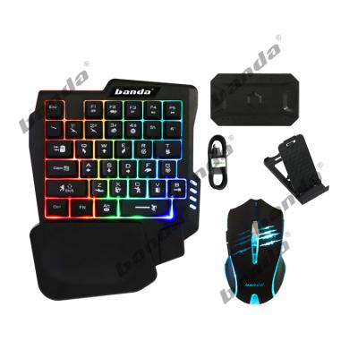 China Waterproof 5 in 1 Mobile Game Combo Other Converter Support Mobile Game Accessories RGB Micro Mouse Minnie Keyboard Gaming Use for sale