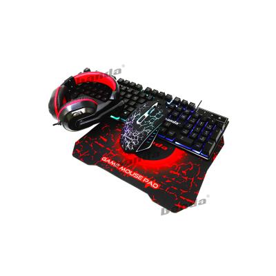 China New Model Waterproof Gaming Set 4 In 1 E-sports Mechanical Keyboard And Mouse Headset Mouse Compatible With Multiple Systems for sale