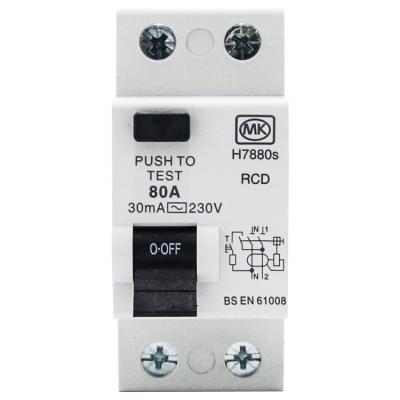 China High Quality Safety 2P 30Ma 80A Silver Plastic SENTINEL Type AC RCD Device High Level Leakage Silver Residual Current Protection for sale