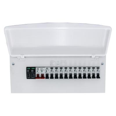 China Metal Type 100A One Switch 16 Way Mcu Mcb / 11 X Rcbo Wall Mount Distribution Control Box Consumer Unit for sale