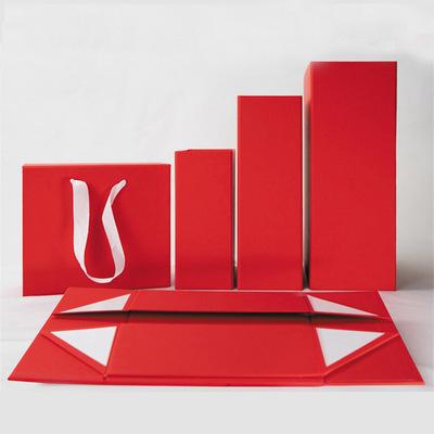 China Soft Edges Custom Solid Color Luxury Folding Cardboard Gift Box for sale