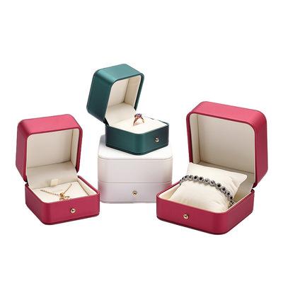 China Morocco Paper Soft Luxury Ring Edges PU Pendant Necklace Jewelry Packing Box for sale