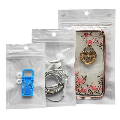 China BIODEGRADABLE Bone White Bag Clear Plastic Pearl Bag Mobile Phone Case Data Cable Packaging Ziplock Bag for sale