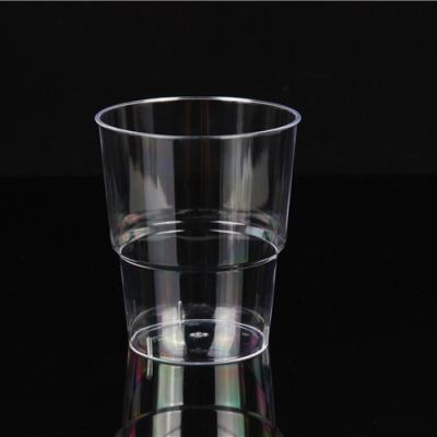 China Disposable Transparent Hard Plastic Cup PS Cup Aviation 230ml Custom Logo for sale