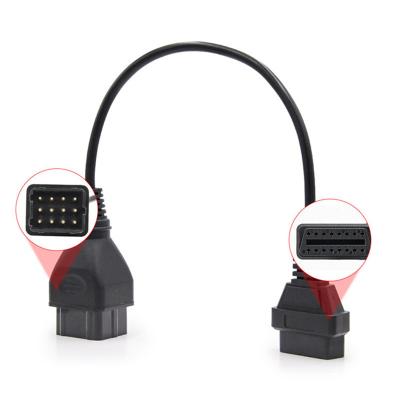 China All Newest Car Diesel 12Pin Male To OBD2 16 Pin Female Truck Diagnostic Tool Adapter Converter Cable For GAS for sale