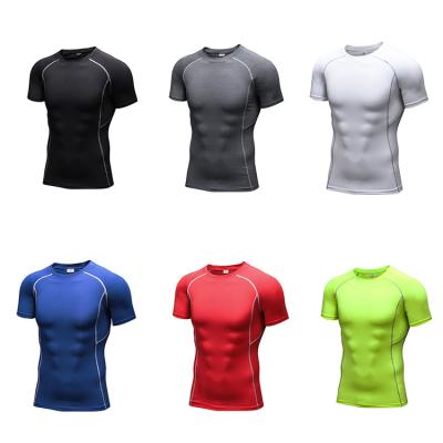 China Viable New Design Custom Mens Gym Top Sports Stretch Tight Breathable Quick Dry Slim Fit T-shirt Fitness Workout Clothing For Male for sale