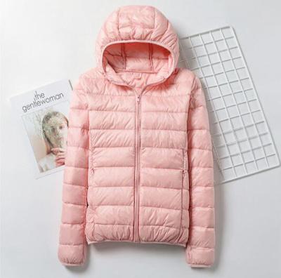 China Winter Waterproof Women Ultralight Thin Down Wearable Female Duck Down Hooded Jackets Long Sleeve Jacket White Warm Parka Coat Outwear for sale