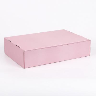 China Recycled Materials Factory Box Custom Folding Pink Corrugated Cardboard For Food Boxes Packaging for sale