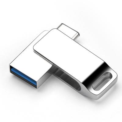 China Metal Slim High Speed ​​Type C USB Pendrive 2 in 1 OTG USB Reader 3.0 Custom LOGO Company Gift Flash Memory 16GB/32GB/64GB for sale